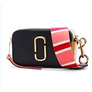 Marc Jacobs Small Snapshot Saffino leather Camera Bag Coral Multi